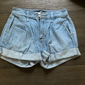 Jean shorts-high rise mom style